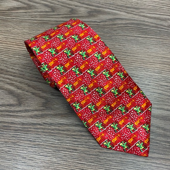 Robert Talbott Other - Robert Talbott Red Santa Christmas Pattern Tie